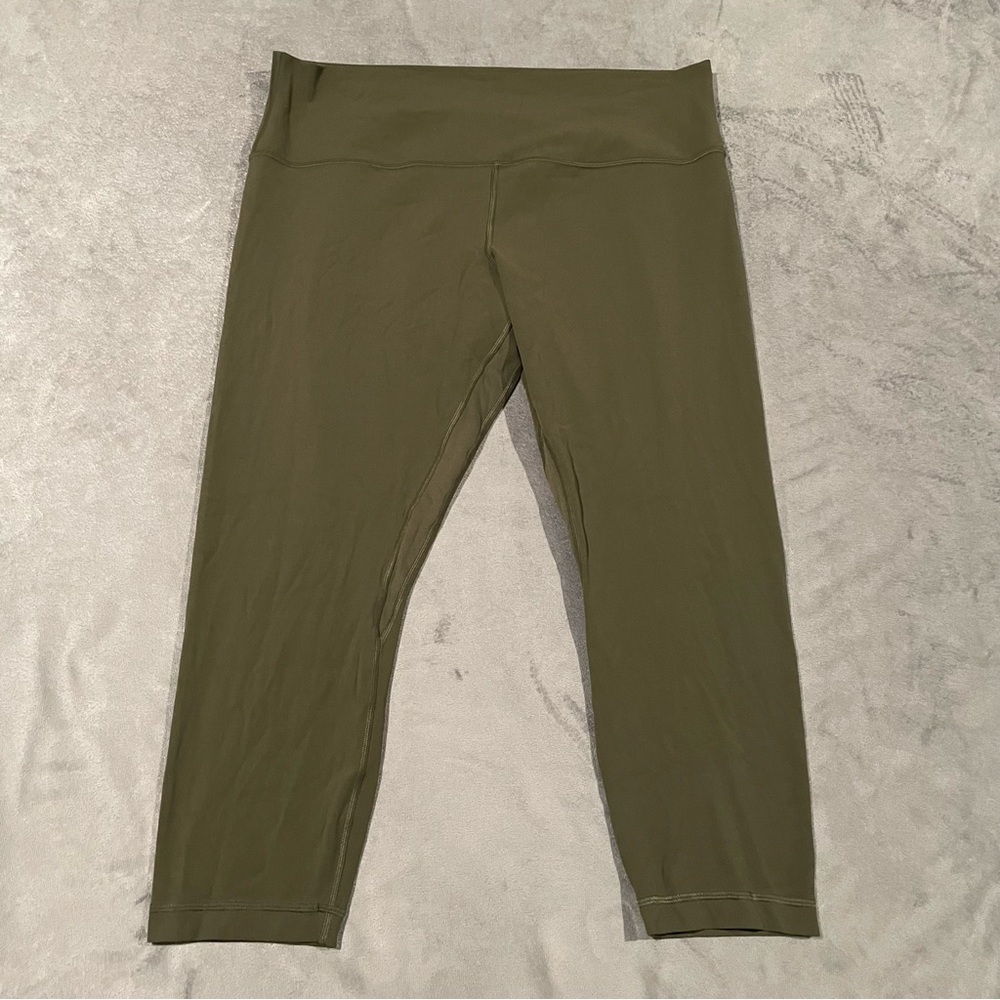 Lululemon Leggings Womens 18 DarK Olive Align High Rise Crop Yoga Activewear
